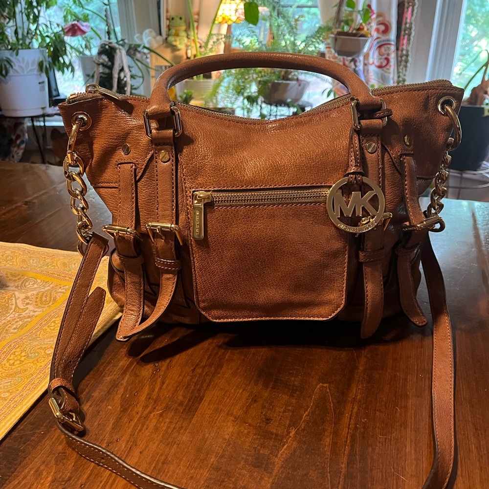 Michael Kors Brown Leather Satchel Handbag